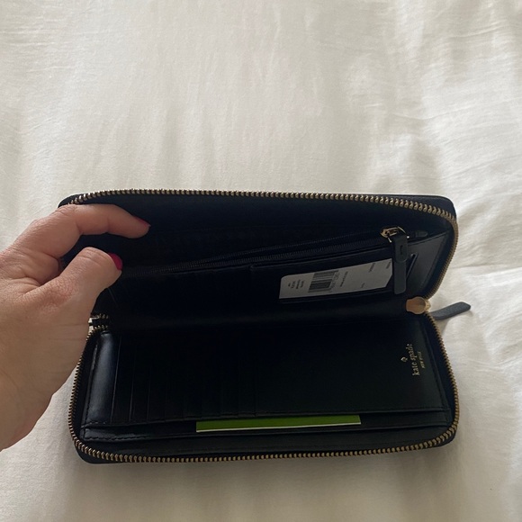 Kate Spade Black Wristlet with Gold Accents - Picture 5 of 10